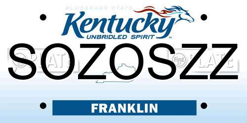 SOZOSZZ Kentucky License Plate