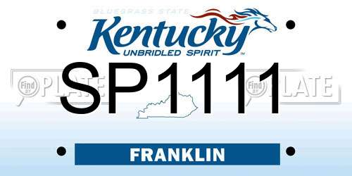 SP1111 Kentucky License Plate