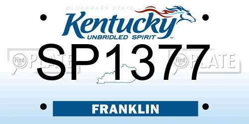 SP1377 Kentucky License Plate