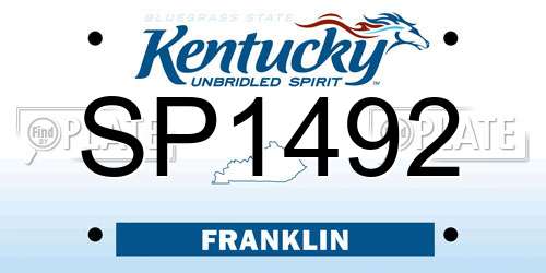 SP1492 Kentucky License Plate