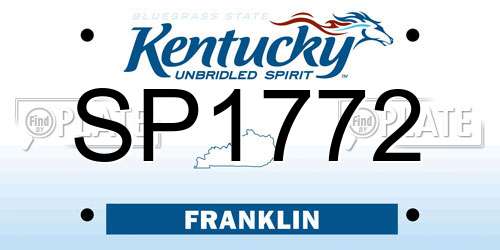SP1772 Kentucky License Plate