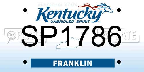 SP1786 Kentucky License Plate