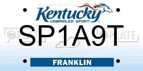 SP1A9T Kentucky License Plate