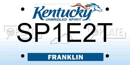 SP1E2T Kentucky License Plate