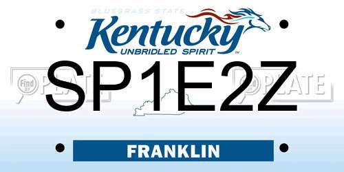 SP1E2Z Kentucky License Plate