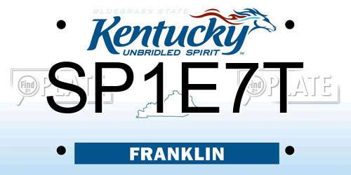 SP1E7T Kentucky License Plate