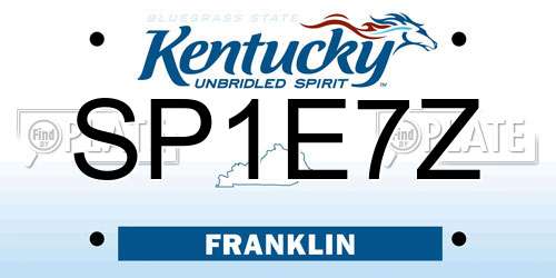 SP1E7Z Kentucky License Plate
