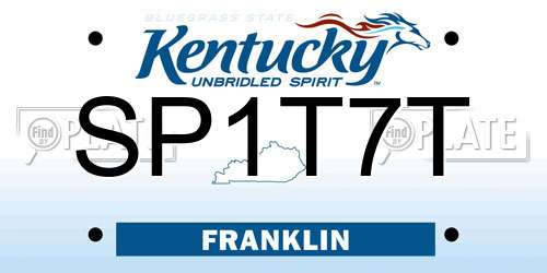SP1T7T Kentucky License Plate