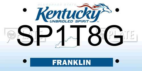 SP1T8G Kentucky License Plate
