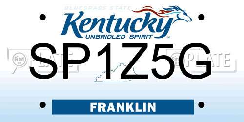 SP1Z5G Kentucky License Plate