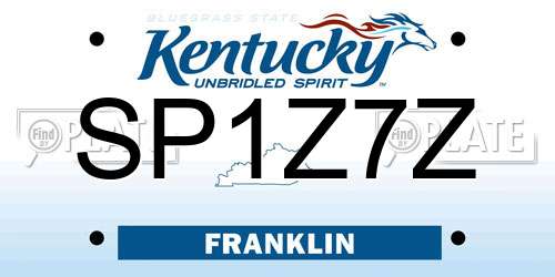 SP1Z7Z Kentucky License Plate