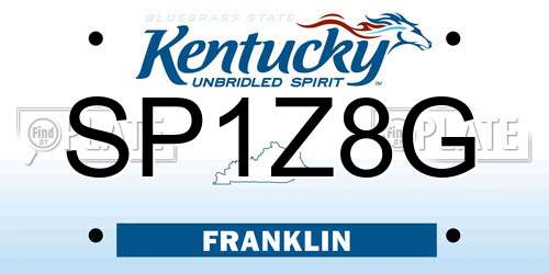 SP1Z8G Kentucky License Plate
