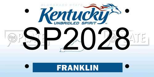 SP2028 Kentucky License Plate
