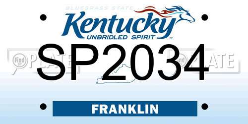 SP2034 Kentucky License Plate