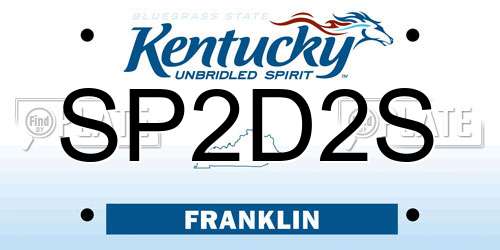 SP2D2S Kentucky License Plate