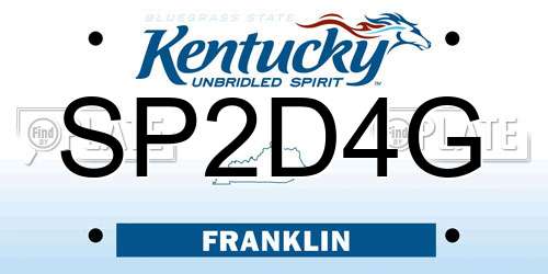 SP2D4G Kentucky License Plate