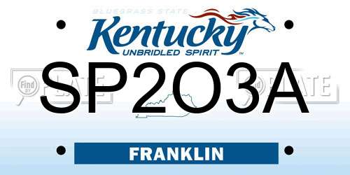SP2O3A Kentucky License Plate