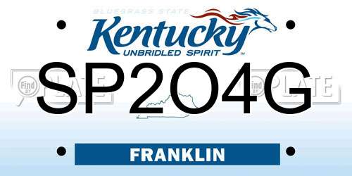 SP2O4G Kentucky License Plate