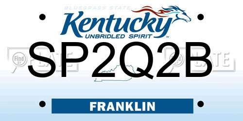 SP2Q2B Kentucky License Plate
