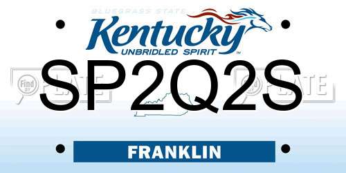 SP2Q2S Kentucky License Plate