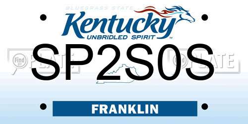 SP2S0S Kentucky License Plate