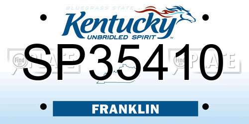 SP35410 Kentucky License Plate