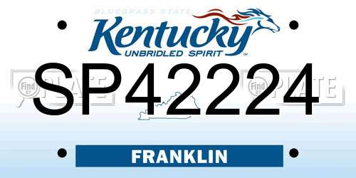 SP42224 Kentucky License Plate