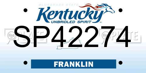 SP42274 Kentucky License Plate