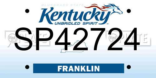 SP42724 Kentucky License Plate