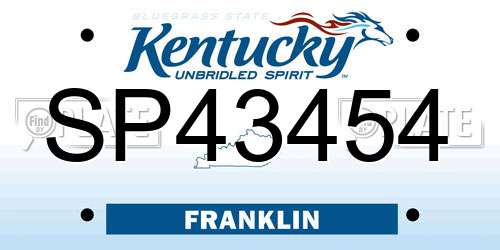 SP43454 Kentucky License Plate