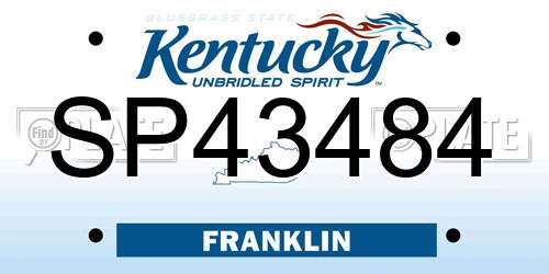 SP43484 Kentucky License Plate
