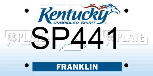 SP441 Kentucky License Plate