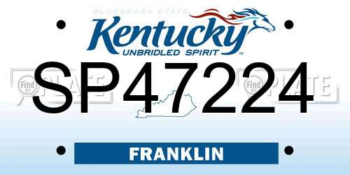 SP47224 Kentucky License Plate