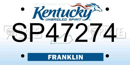SP47274 Kentucky License Plate