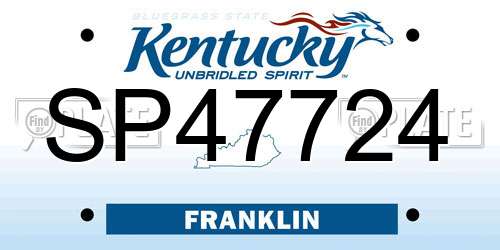 SP47724 Kentucky License Plate