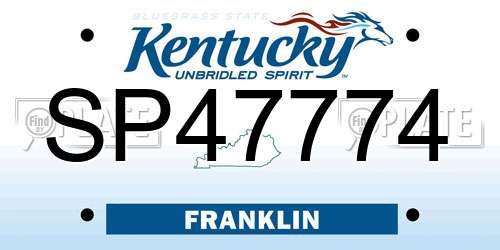 SP47774 Kentucky License Plate