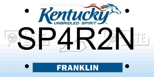 SP4R2N Kentucky License Plate