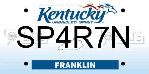 SP4R7N Kentucky License Plate
