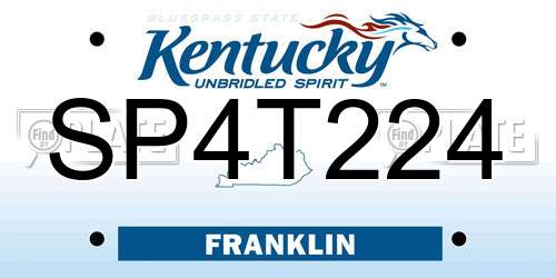 SP4T224 Kentucky License Plate