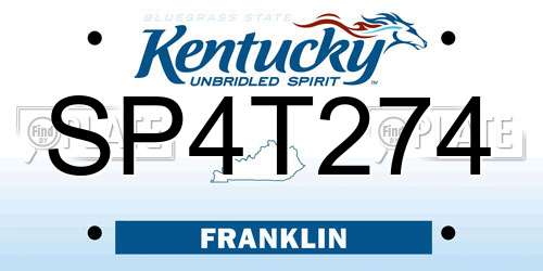 SP4T274 Kentucky License Plate