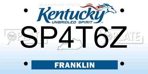 SP4T6Z Kentucky License Plate