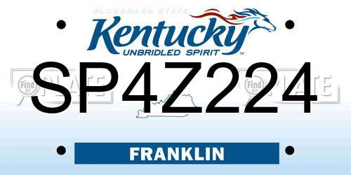 SP4Z224 Kentucky License Plate