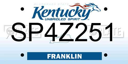 SP4Z251 Kentucky License Plate