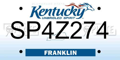 SP4Z274 Kentucky License Plate