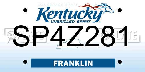 SP4Z281 Kentucky License Plate