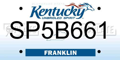 SP5B661 Kentucky License Plate