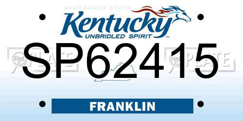 SP62415 Kentucky License Plate