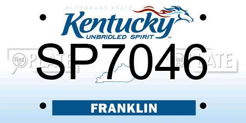 SP7046 Kentucky License Plate