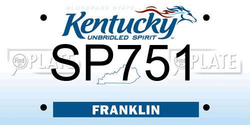 SP751 Kentucky License Plate