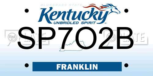 SP7O2B Kentucky License Plate